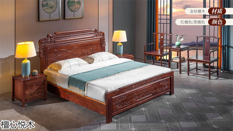 閩億通&middot;檀心悅木 中式古典金絲檀木家具5