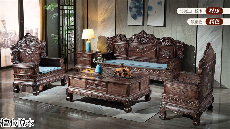 閩億通&middot;檀心悅木 中式古典金絲檀木家具6