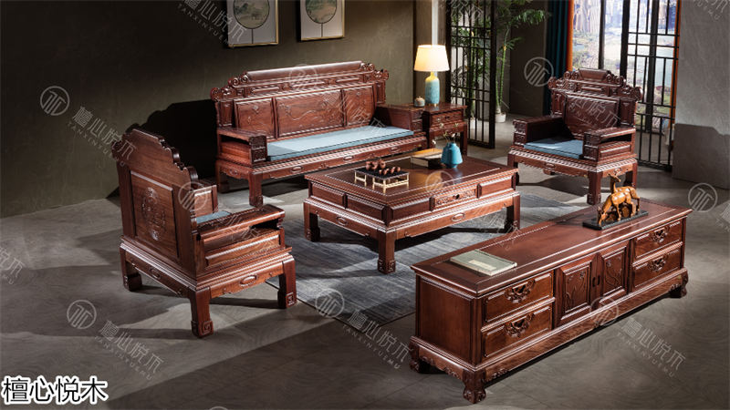 閩億通&middot;檀心悅木 中式古典金絲檀木家具8
