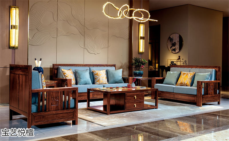 賢寶家具&middot;寶藝悅檀 新中式烏金木套房家具7