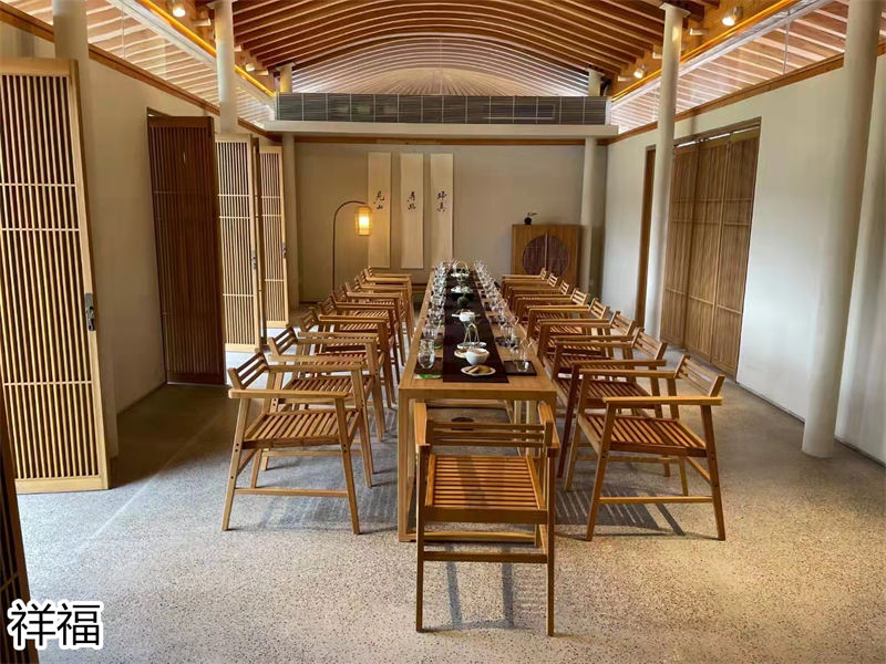 祥福竹家具辦公空間、茶空間、康養民宿、音樂館、大劇院茶藝館，書畫、國學、插花桌椅工程定制廠家