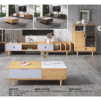 云杉木語現(xiàn)代北歐家具：3201#高柜、3202#拉伸電視柜、3220#巖板茶幾