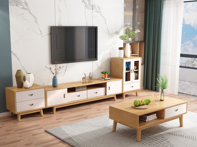 YF-64#四門燕尾電視柜、YF-63#兩門燕尾高柜、YF-62#雙門燕尾低柜、YF-61#雙抽燕尾茶幾