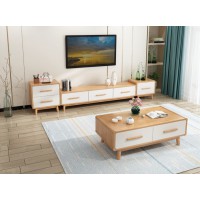 云杉木語云帆北歐系列家具：YF-80#三抽圈邊電視柜、YF-81#雙抽圓邊柜、YF-82#單抽圓邊柜、YF-83#四抽圓邊茶幾