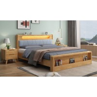 云杉木語云帆北歐系列家具：991#帶燈硬靠床、992#帶燈軟靠床