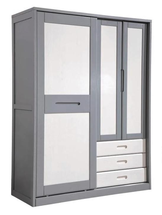 寶馬灰+白3668#三門衣柜