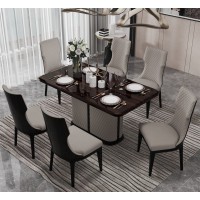 鑫亞軒家私：卓越皇朝意式輕奢極簡(jiǎn)方桌162#（黑檀亮光）