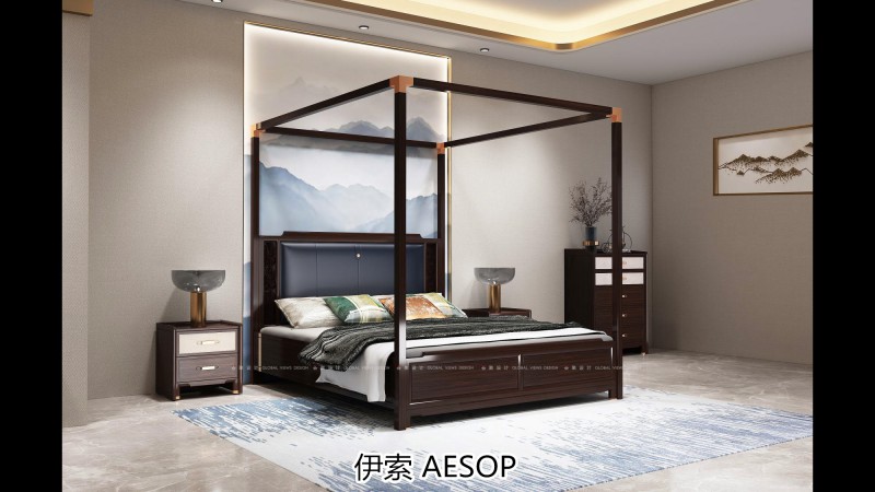 伊索未來系列國潮新中式非洲酸枝家具效果圖