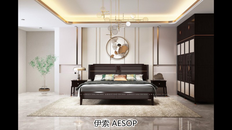 伊索未來系列國潮新中式非洲酸枝家具效果圖