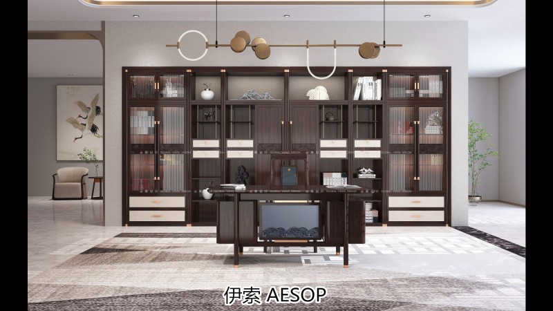 伊索未來系列國潮新中式非洲酸枝家具效果圖