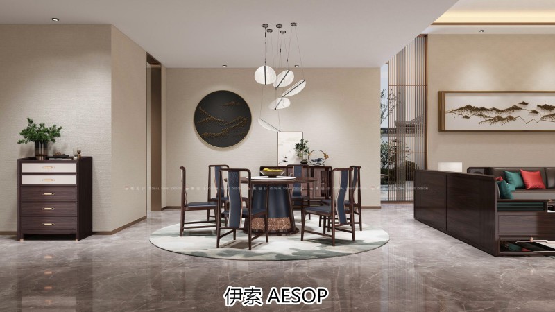 伊索未來系列國潮新中式非洲酸枝家具效果圖