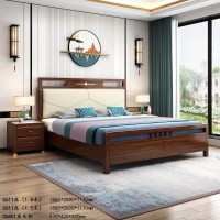 衛(wèi)府里新中式家具：床C611、床頭柜CG601