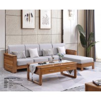 匯壹尊品烏金木家具：9906#轉角沙發（厚墊）