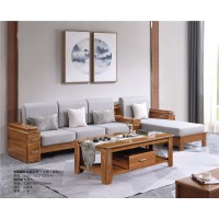 匯壹尊品烏金木家具：9908#轉角沙發+中箱（厚墊）