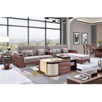 南喜紫金檀木家具：HK103#轉角沙發（帶中箱）