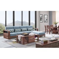 南喜紫金檀木家具：HK109#轉角沙發（厚墊）