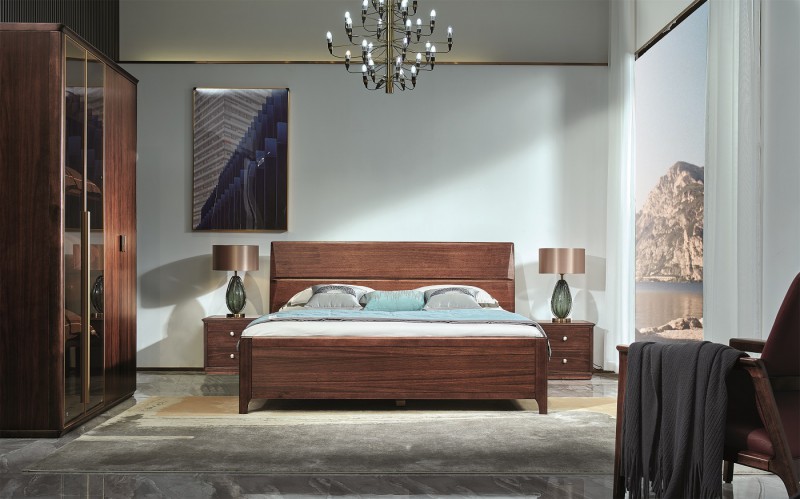 凡闊意式輕奢極簡家具：W2116 大床