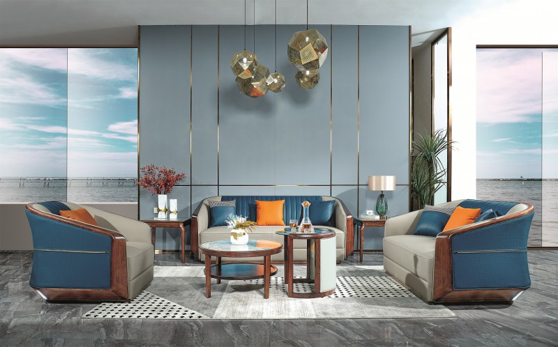 凡闊意式輕奢極簡家具：K2218 1+2+3沙發