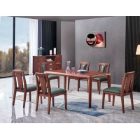 華夏國康卡迪婭輕奢極簡黃檀木家具：K502方桌、K55餐椅、K800餐邊柜