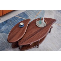 華夏國康卡迪婭輕奢極簡黃檀木家具：K301大茶幾、K301小茶幾