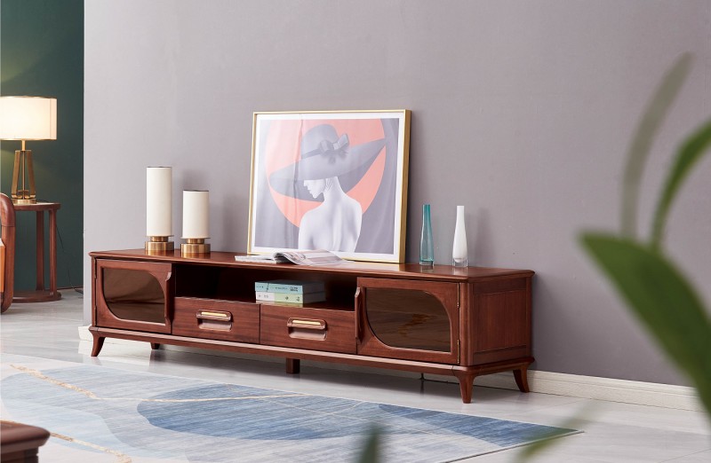 華夏國康卡迪婭輕奢極簡(jiǎn)黃檀木家具：K602電視柜