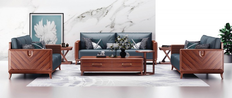 華夏國康卡迪婭輕奢極簡黃檀木家具：K011B沙發