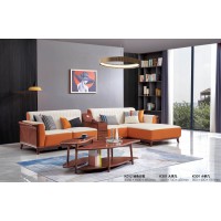 華夏國康卡迪婭輕奢極簡黃檀木家具：K012轉角沙發