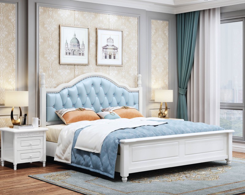 朵兒樂園青少年兒童家具：床816#（藍皮）