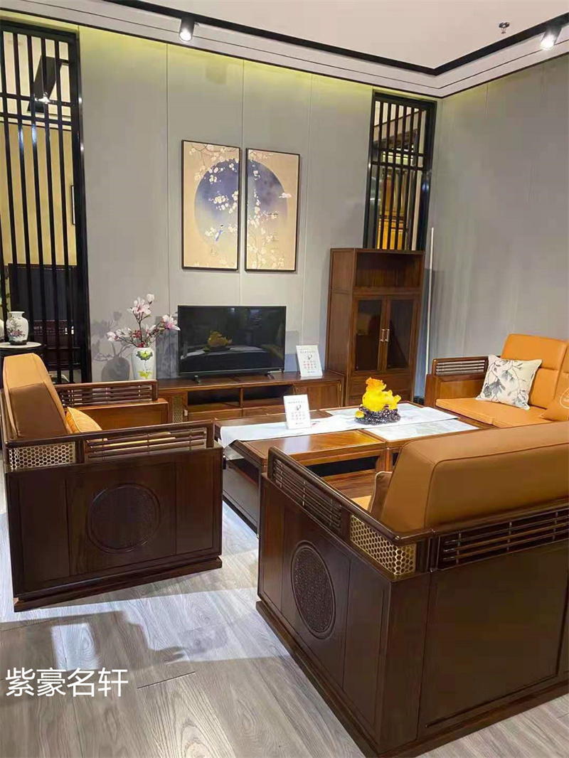 紫豪名軒家具“素章”新中式紅翅木家具展廳實拍