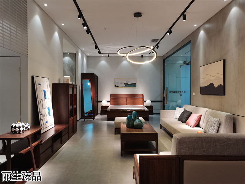 麗生緣·麗生臻品意式輕奢風格烏絲楠木家具展廳實拍