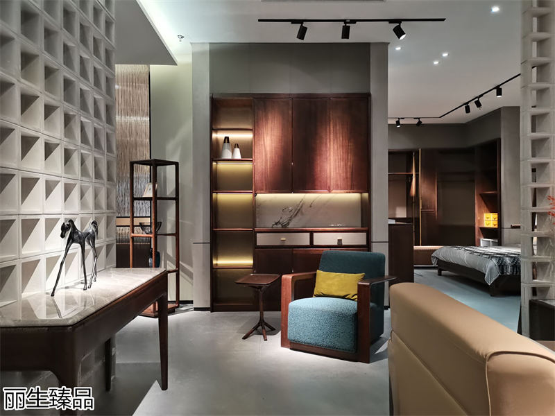 麗生緣·麗生臻品意式輕奢風格烏絲楠木家具展廳實拍