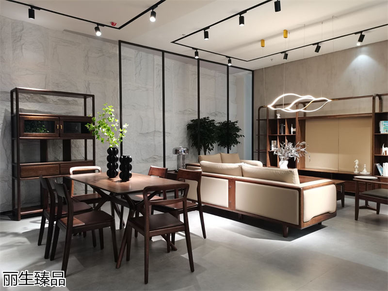 麗生緣·麗生臻品意式輕奢風格烏絲楠木家具展廳實拍