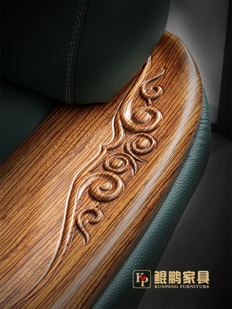 鯤鵬現代中式簡約輕奢風格大烏金木家具