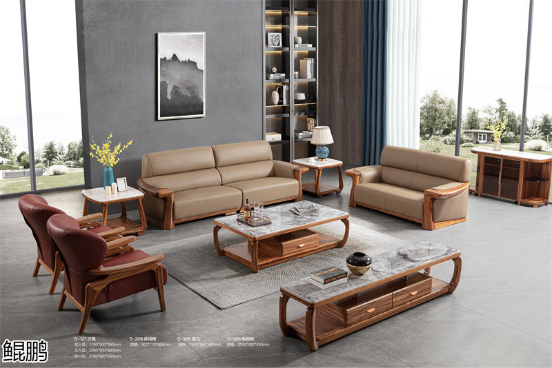 鯤鵬現代中式簡約輕奢風格大烏金木家具