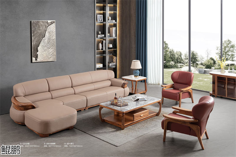 鯤鵬現代中式簡約輕奢風格大烏金木家具