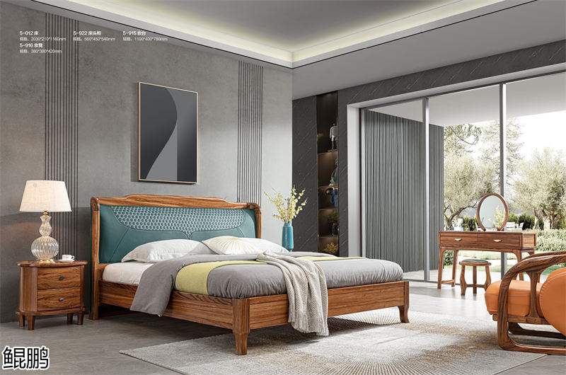 鯤鵬現代中式簡約輕奢風格大烏金木家具