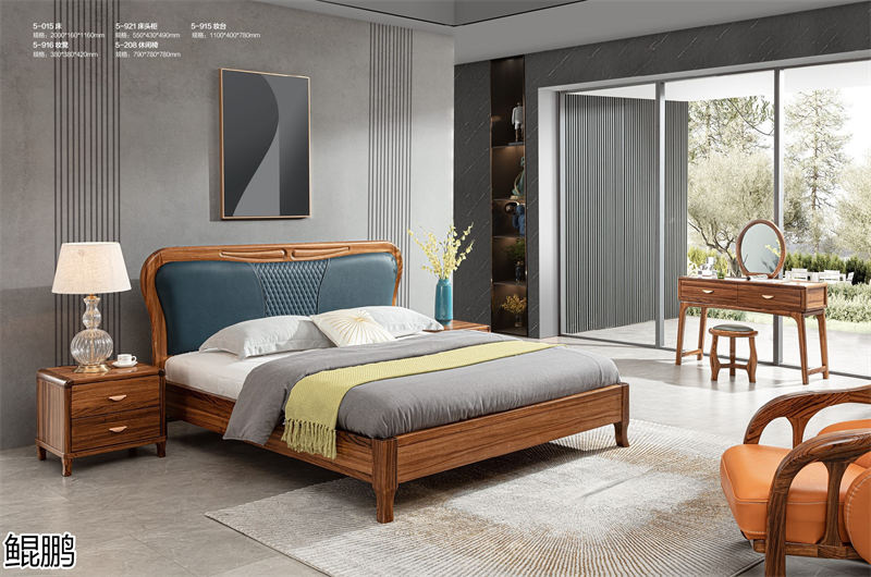 鯤鵬現代中式簡約輕奢風格大烏金木家具