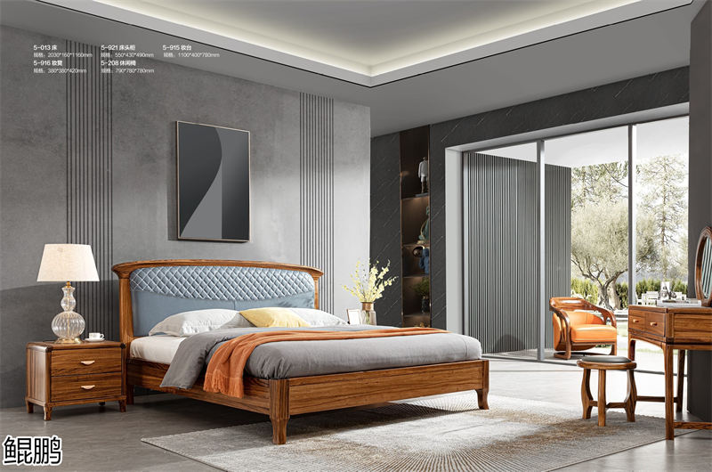 鯤鵬現代中式簡約輕奢風格大烏金木家具