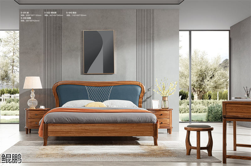 鯤鵬現代中式簡約輕奢風格大烏金木家具