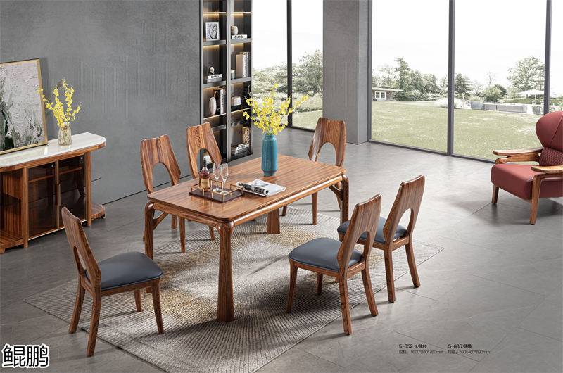 鯤鵬現代中式簡約輕奢風格大烏金木家具