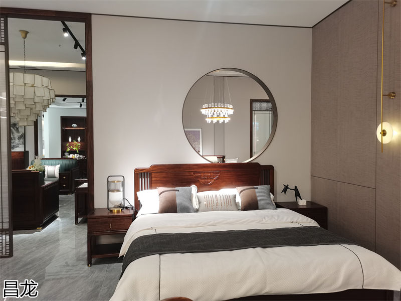 昌龍新中式烏金木整屋定制家具展廳實拍