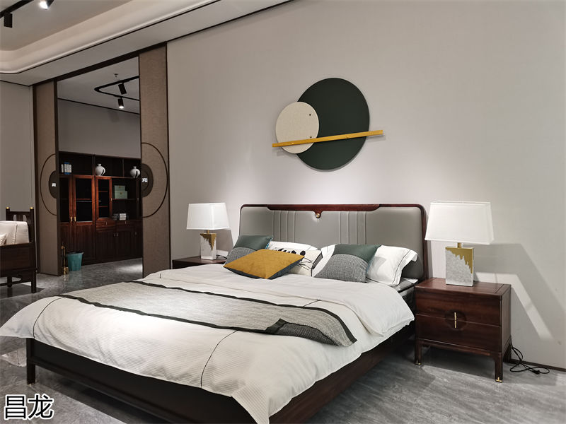 昌龍新中式烏金木整屋定制家具展廳實拍