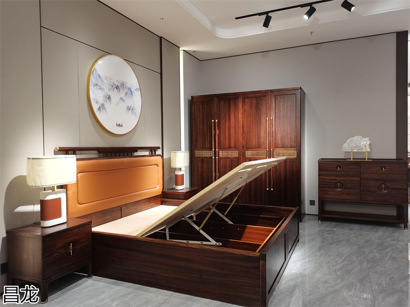 昌龍新中式烏金木整屋定制家具展廳實拍