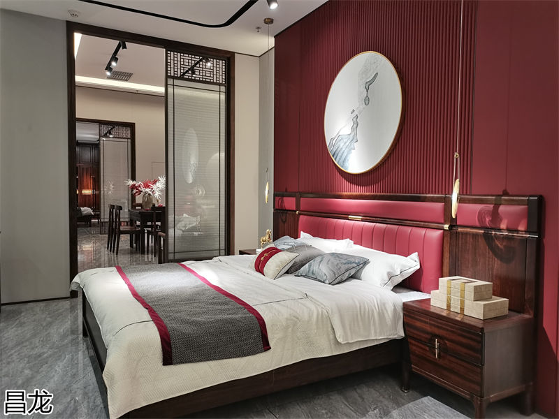 昌龍新中式烏金木整屋定制家具展廳實拍