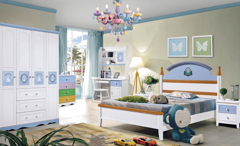 朵兒樂園青少年兒童家具：床115#（藍+白）