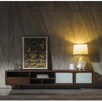 木來客現代輕奢極簡黑胡桃木家具：6K01#電視柜