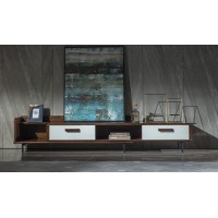 木來客現代輕奢極簡黑胡桃木家具：6K02#電視柜