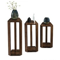 木來(lái)客現(xiàn)代輕奢極簡(jiǎn)黑胡桃木家具：8V01#高花架、8V02#中花架、8V03#低花架