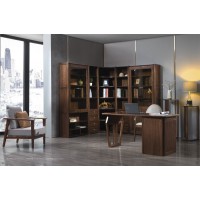 木來客現(xiàn)代輕奢極簡黑胡桃木家具：8E01#書桌