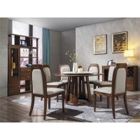 木來客現(xiàn)代輕奢極簡黑胡桃木家具：8T02#圓桌